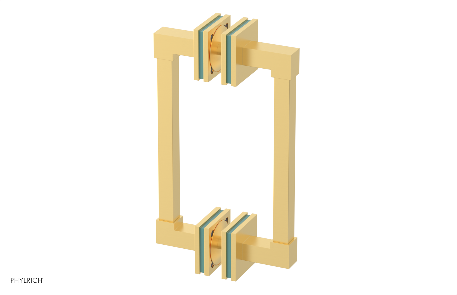 JOLIE - 8" Double Sided Shower Pull with "Turqoise" Accents 222S-93-08