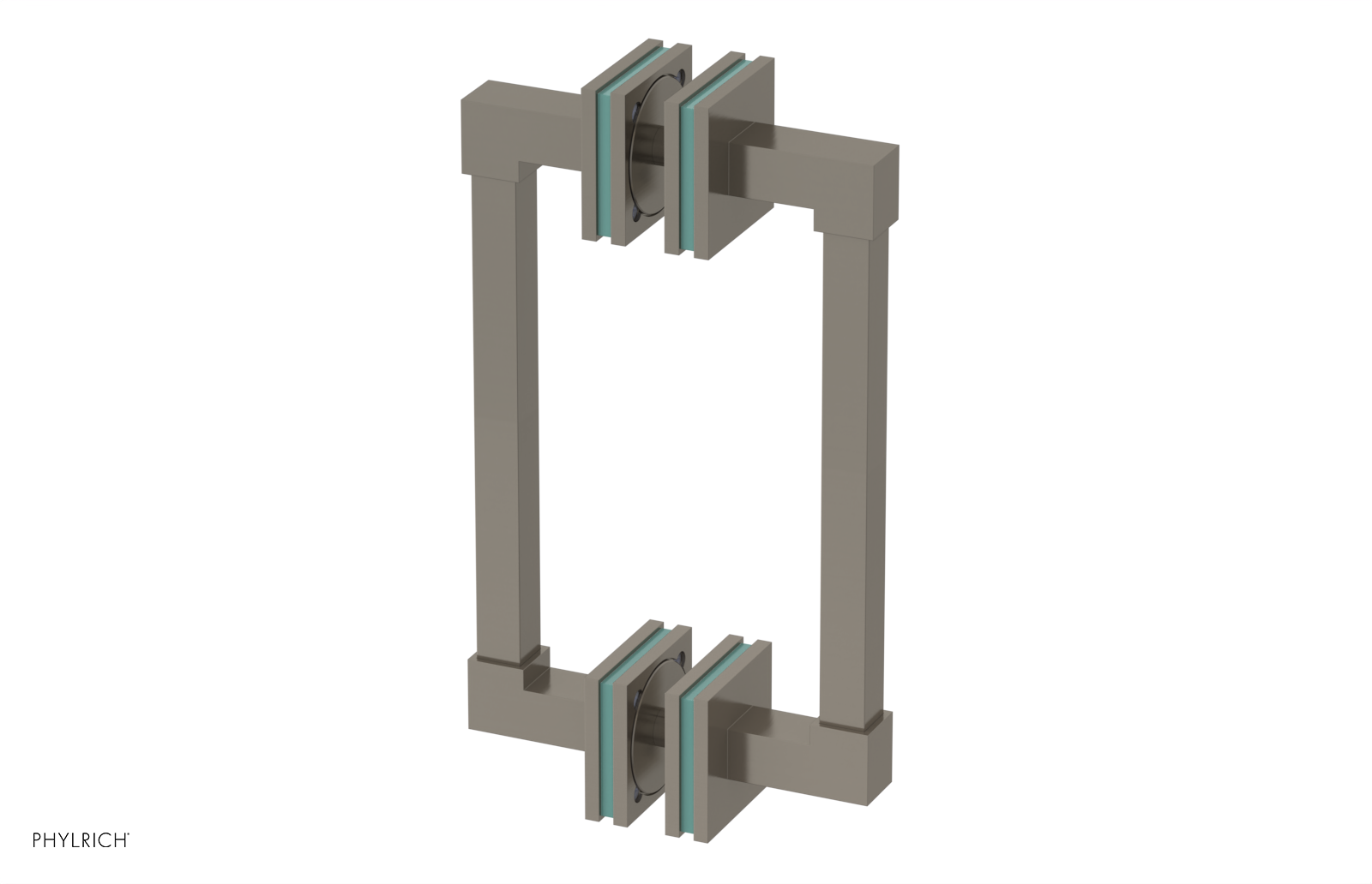 JOLIE - 8" Double Sided Shower Pull with "Turqoise" Accents 222S-93-08