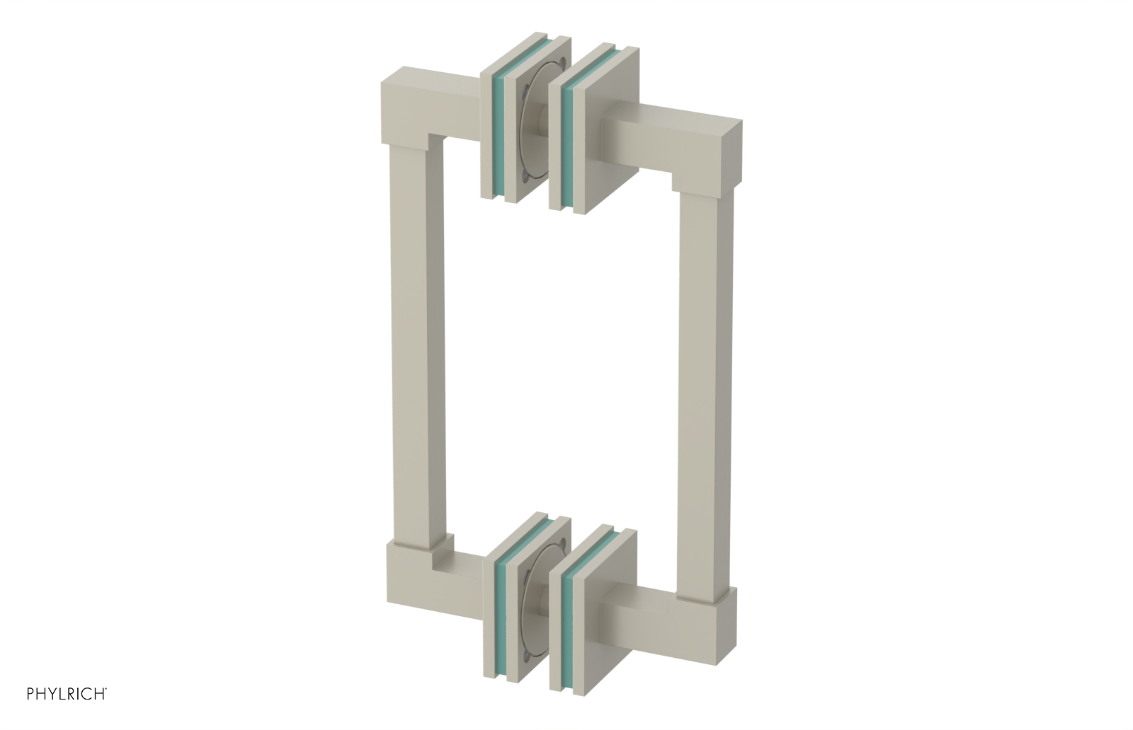 JOLIE - 8" Double Sided Shower Pull with "Turqoise" Accents 222S-93-08