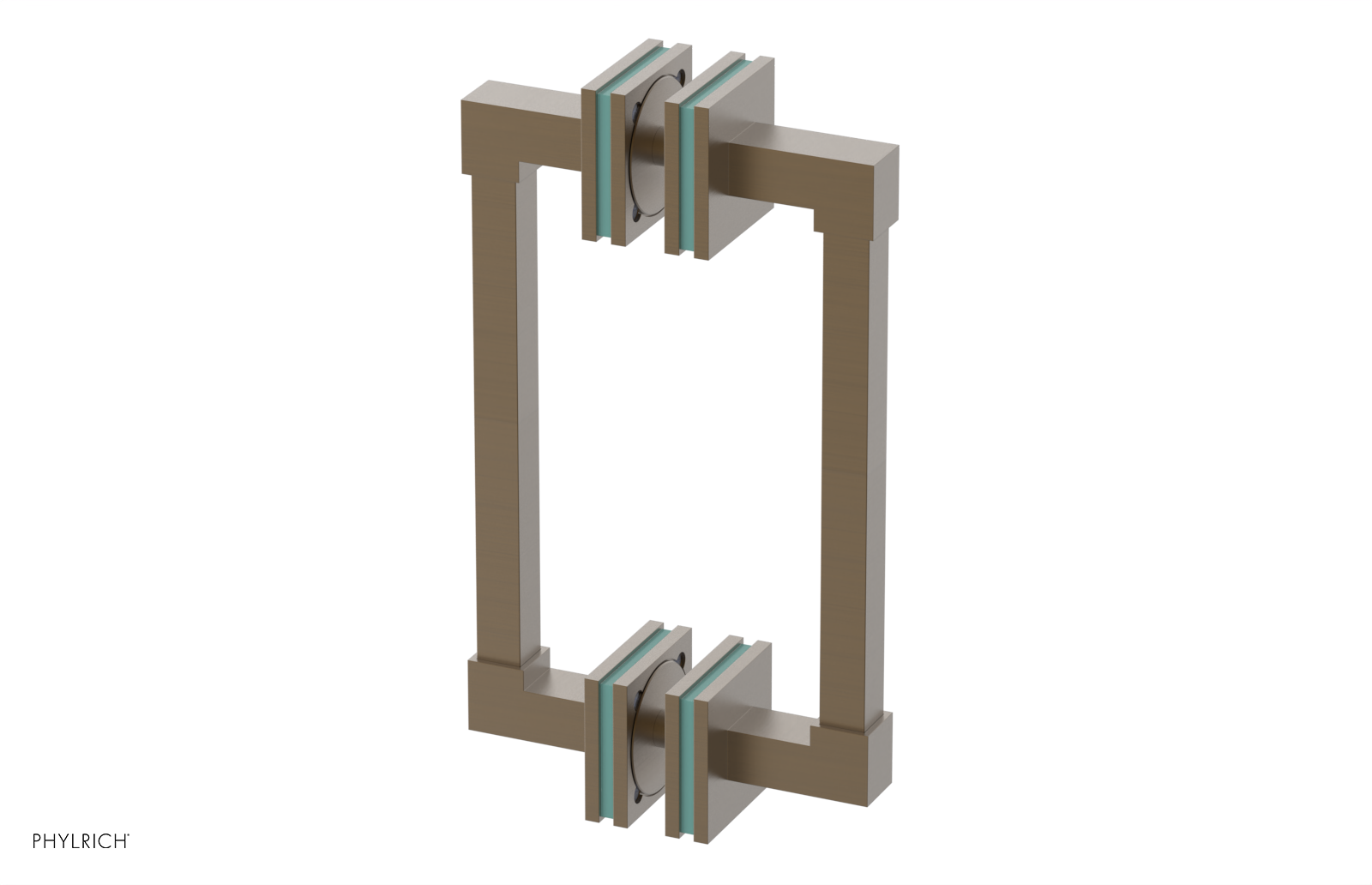 JOLIE - 8" Double Sided Shower Pull with "Turqoise" Accents 222S-93-08