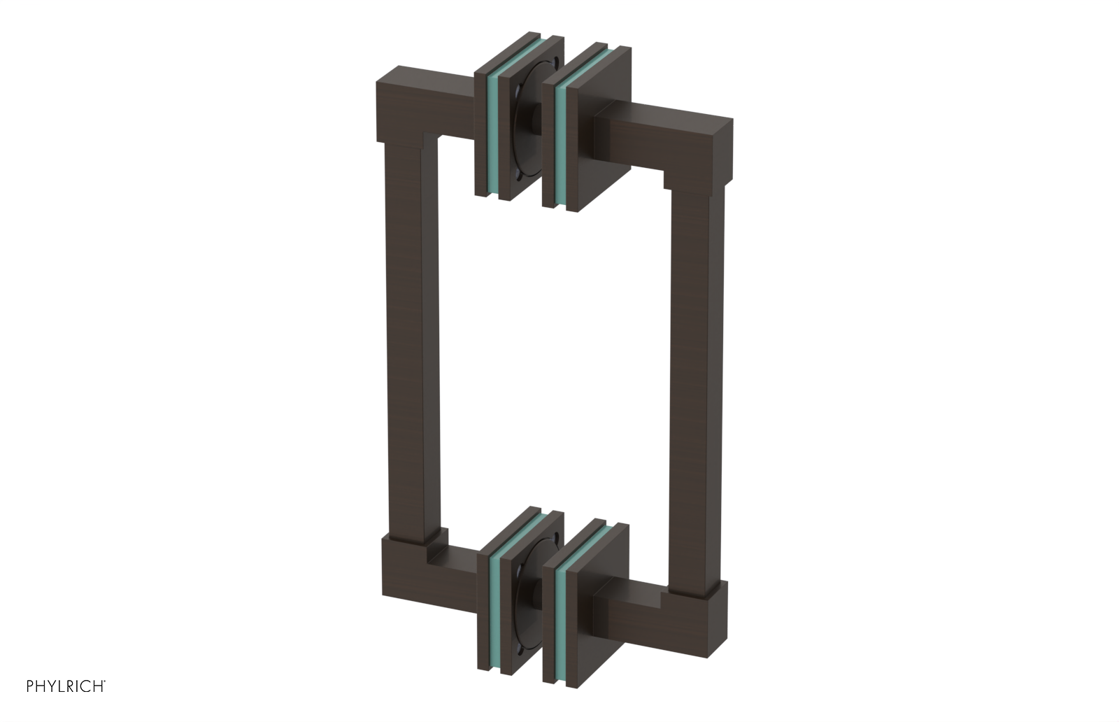 JOLIE - 8" Double Sided Shower Pull with "Turqoise" Accents 222S-93-08