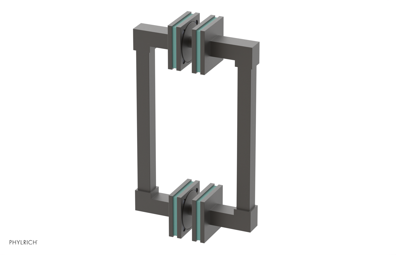 JOLIE - 8" Double Sided Shower Pull with "Turqoise" Accents 222S-93-08