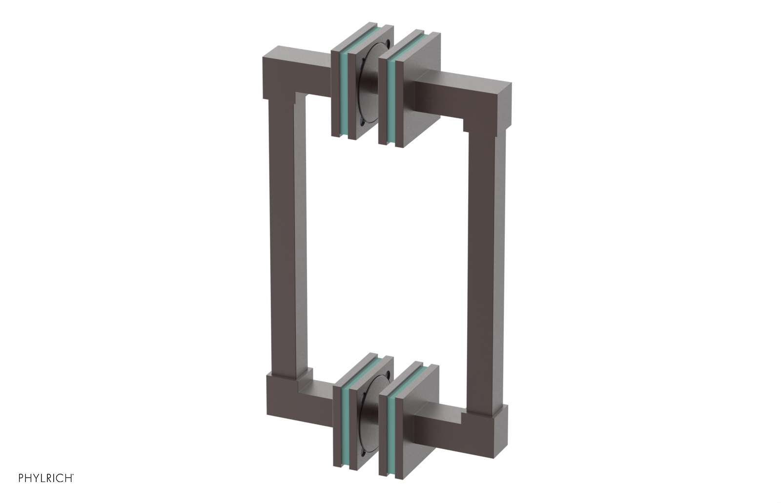 JOLIE - 8" Double Sided Shower Pull with "Turqoise" Accents 222S-93-08