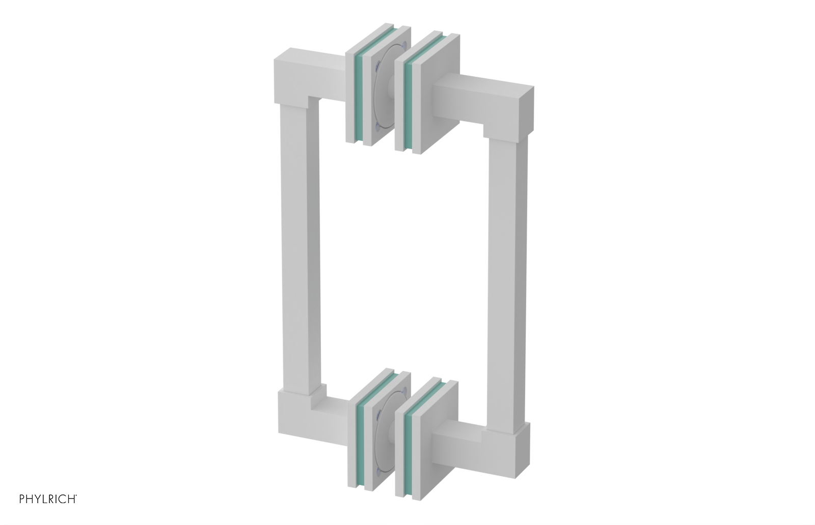 JOLIE - 8" Double Sided Shower Pull with "Turqoise" Accents 222S-93-08