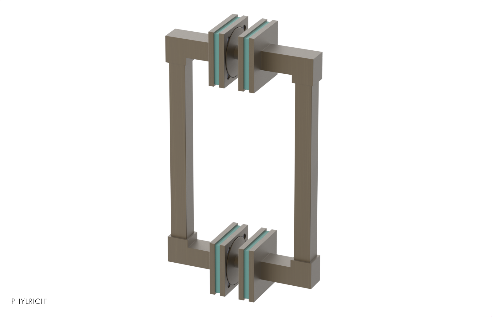 JOLIE - 8" Double Sided Shower Pull with "Turqoise" Accents 222S-93-08