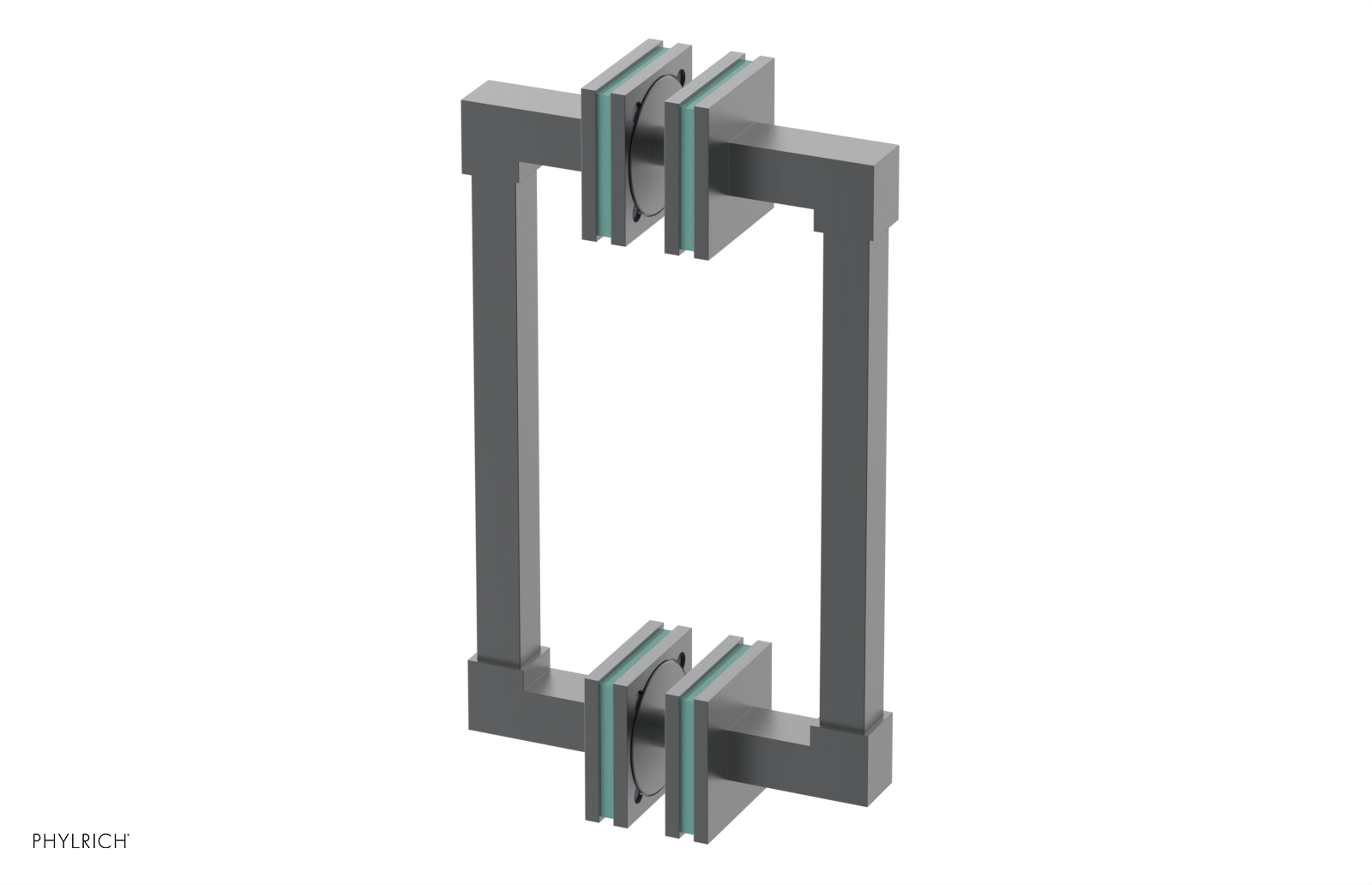 JOLIE - 8" Double Sided Shower Pull with "Turqoise" Accents 222S-93-08