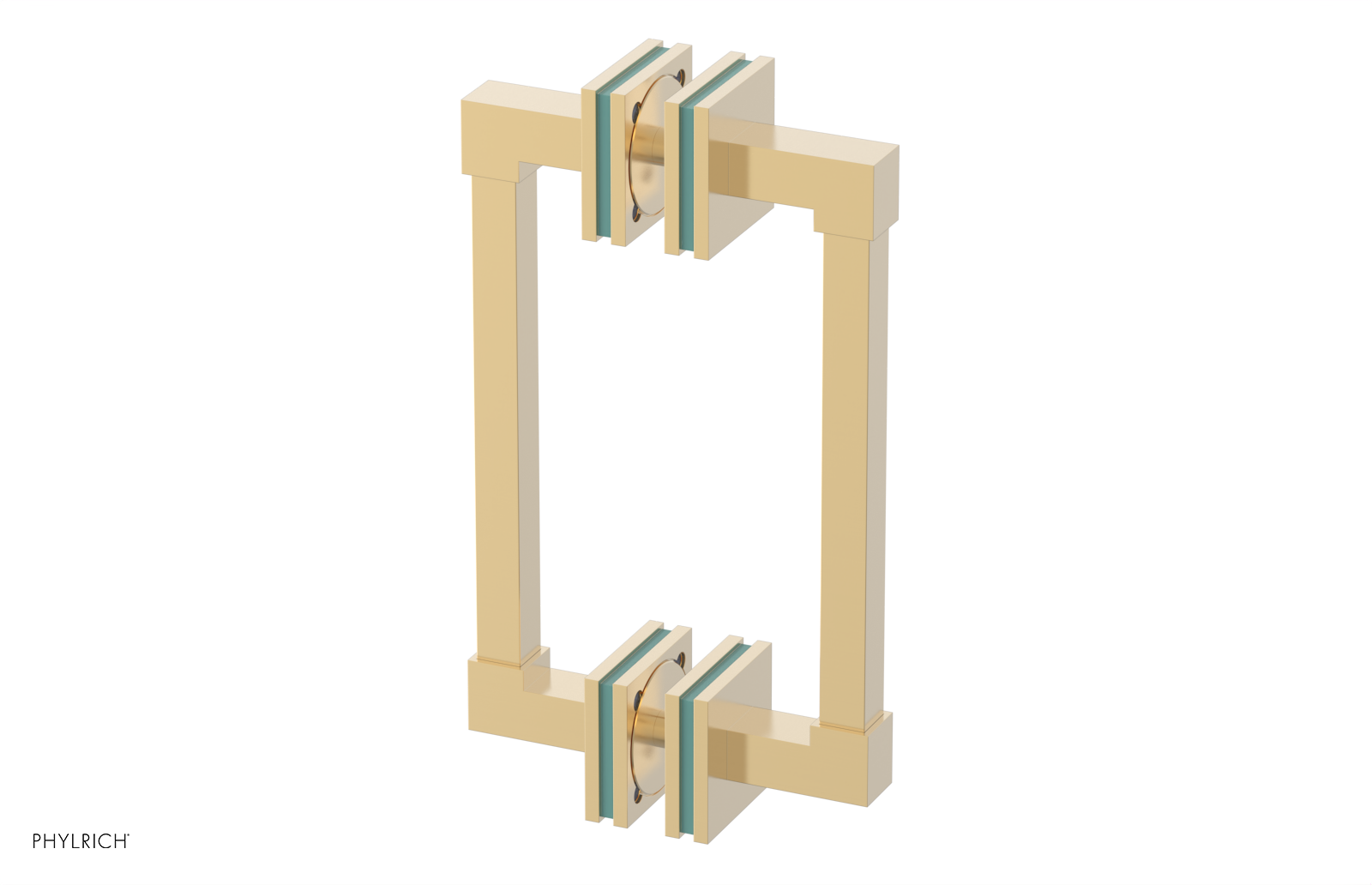 JOLIE - 8" Double Sided Shower Pull with "Turqoise" Accents 222S-93-08