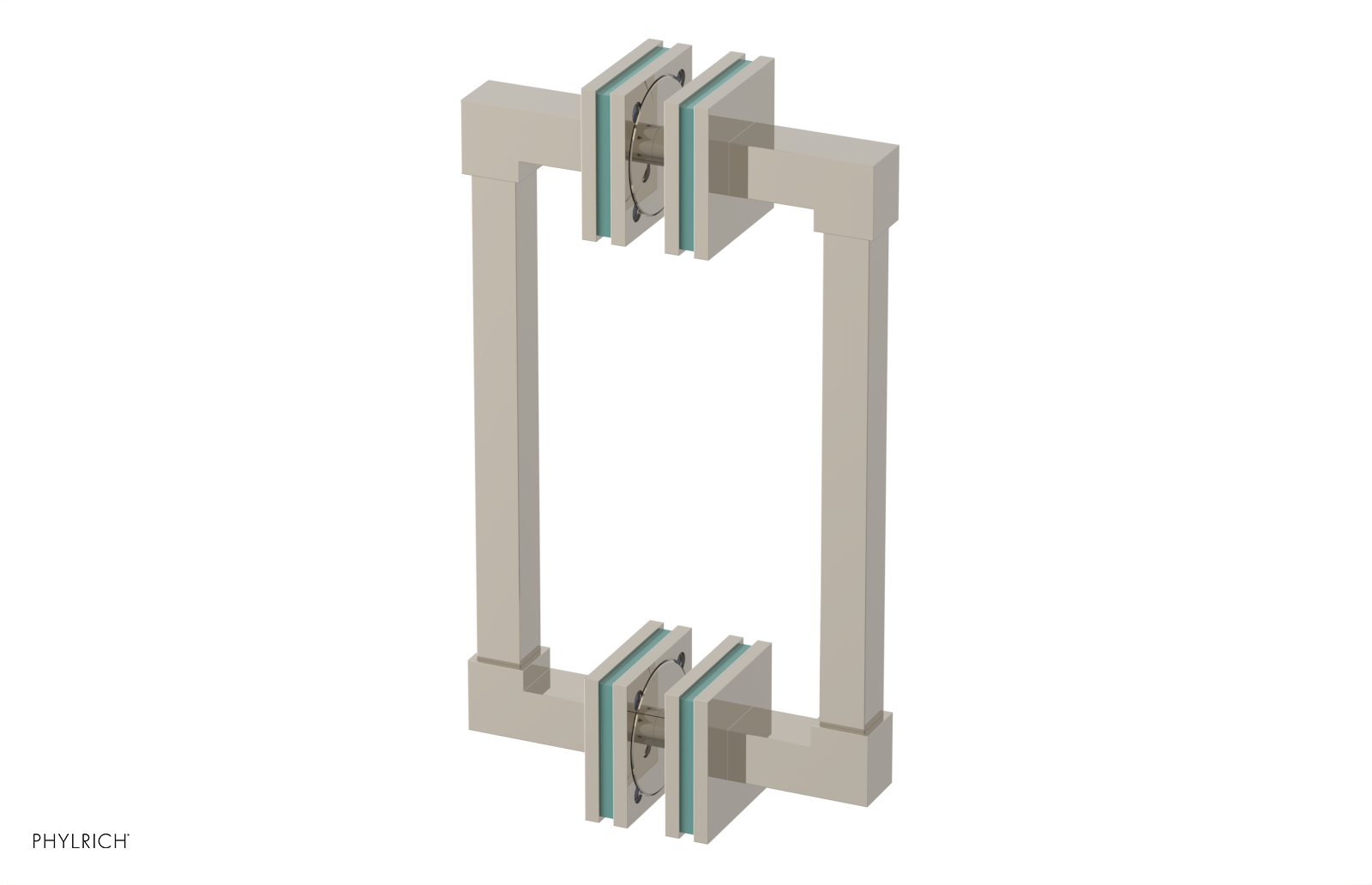 JOLIE - 8" Double Sided Shower Pull with "Turqoise" Accents 222S-93-08