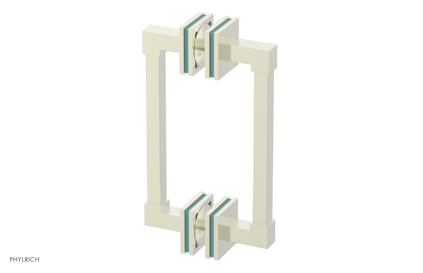 JOLIE - 8" Double Sided Shower Pull with "Turqoise" Accents 222S-93-08