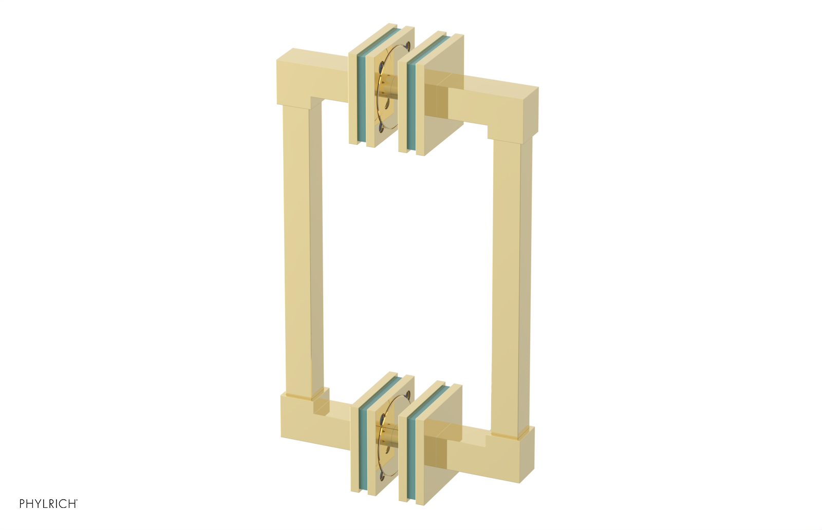 JOLIE - 8" Double Sided Shower Pull with "Turqoise" Accents 222S-93-08