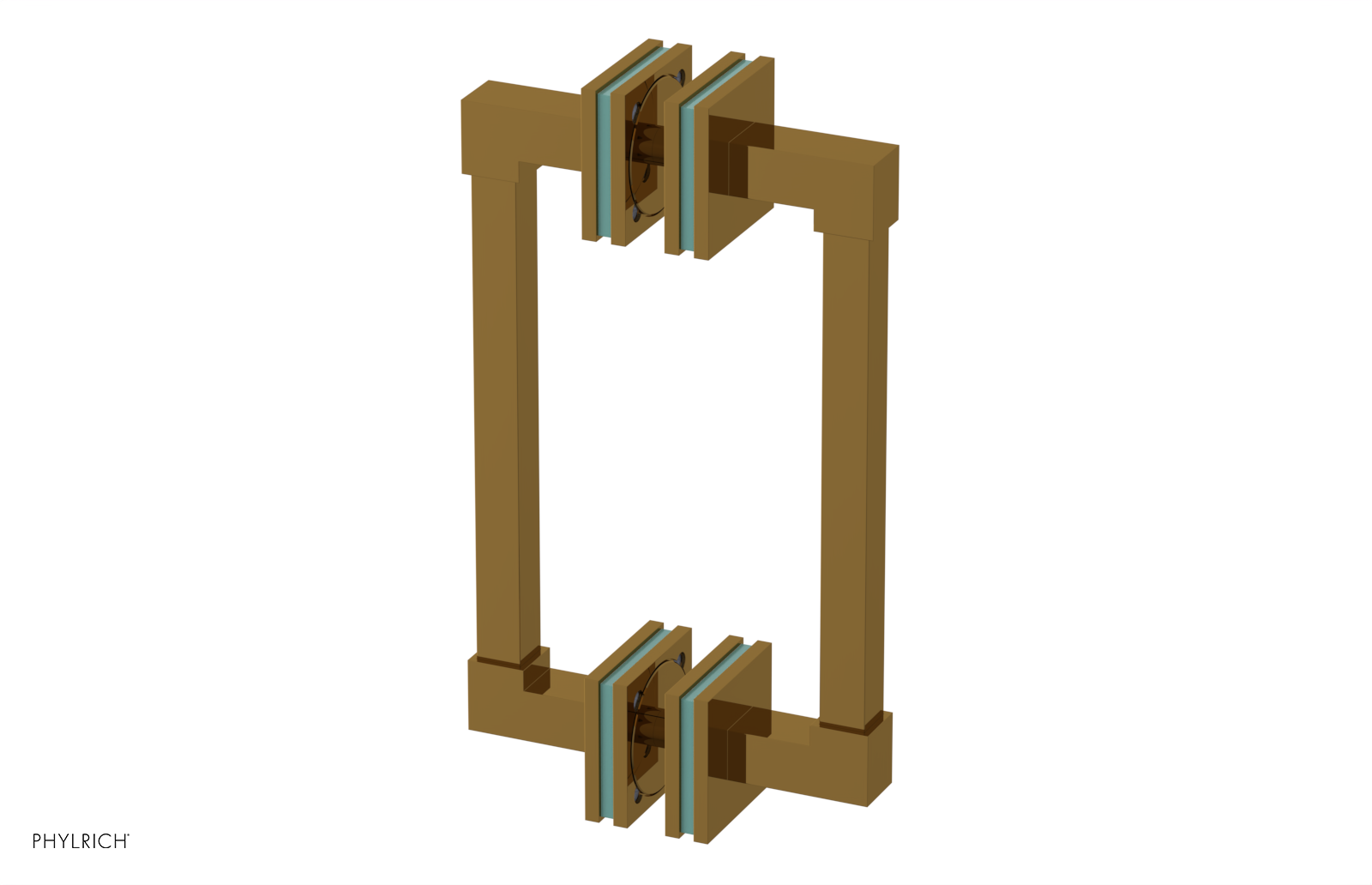 JOLIE - 8" Double Sided Shower Pull with "Turqoise" Accents 222S-93-08