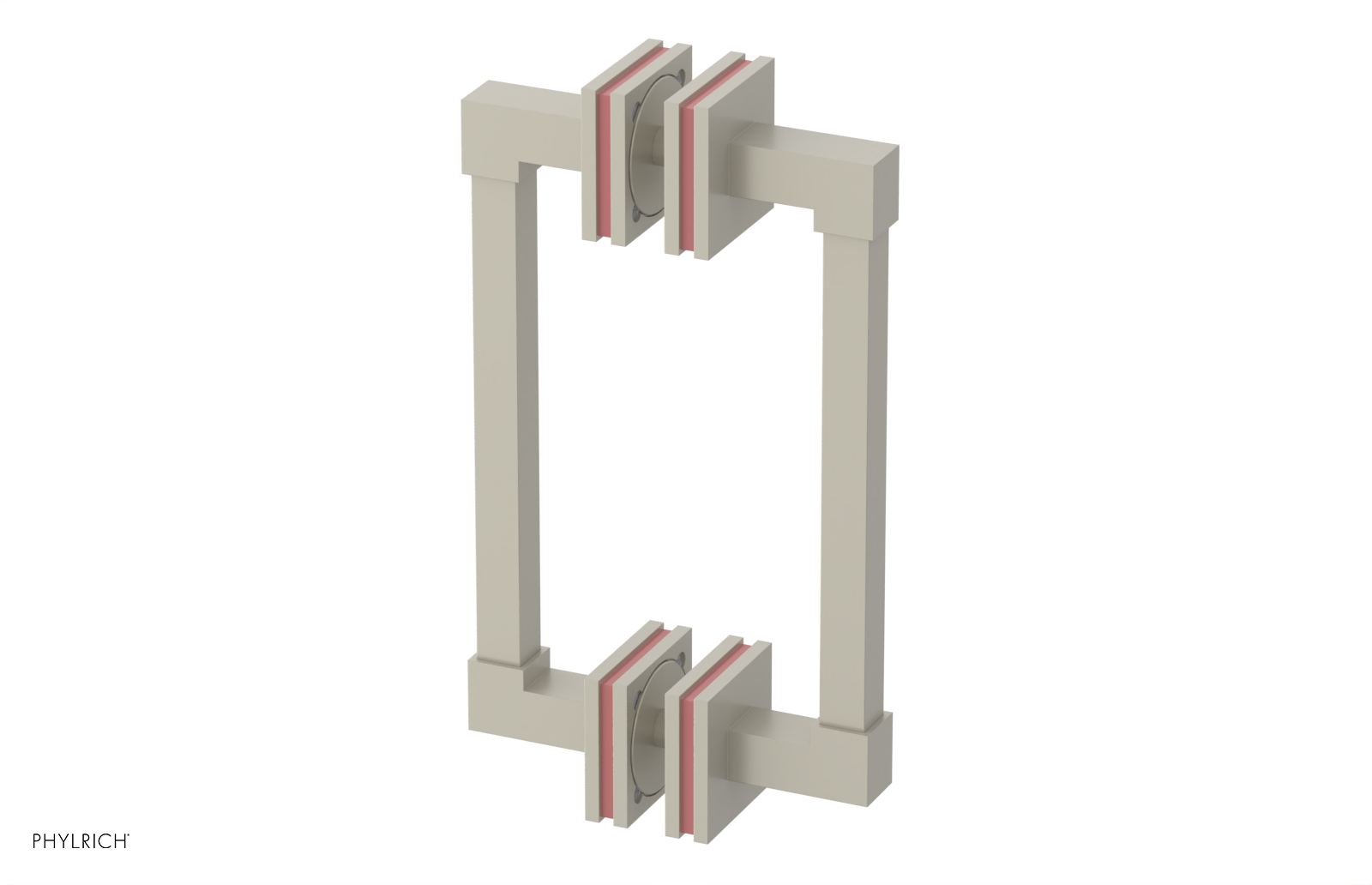 JOLIE - 8" Double Sided Shower Pull with "Pink" Accents 222S-93-08