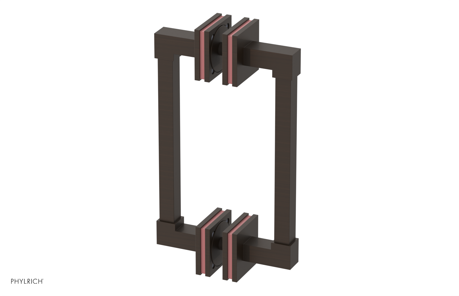 JOLIE - 8" Double Sided Shower Pull with "Pink" Accents 222S-93-08