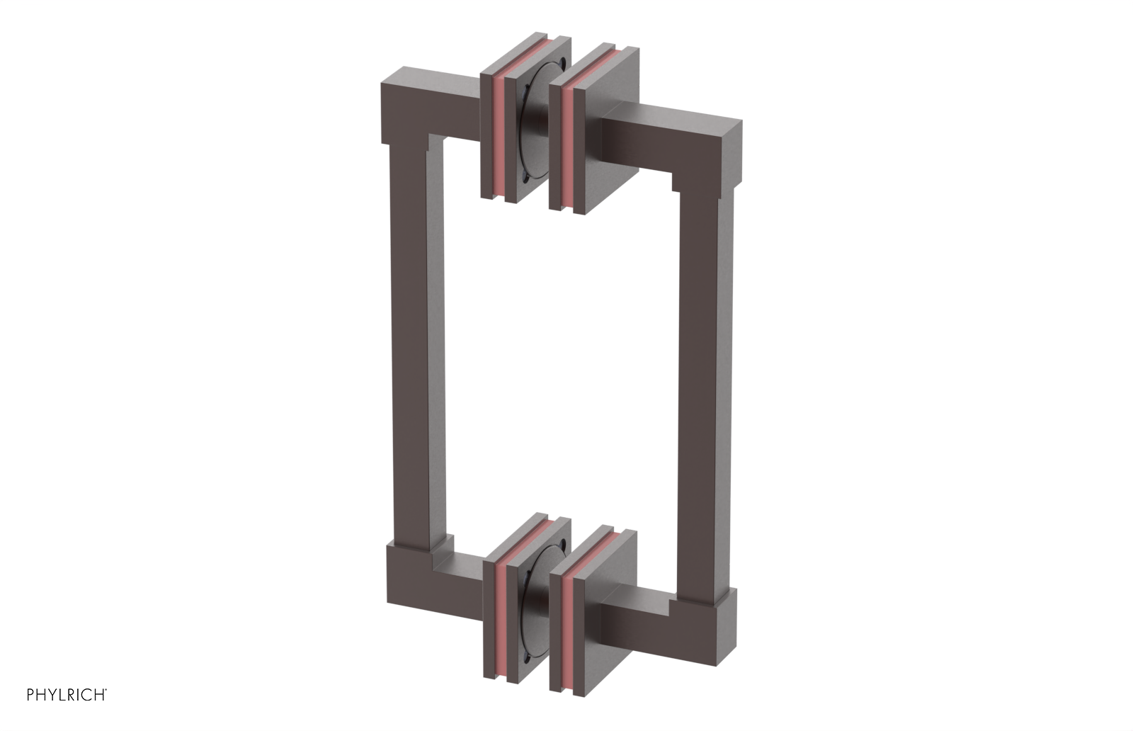 JOLIE - 8" Double Sided Shower Pull with "Pink" Accents 222S-93-08