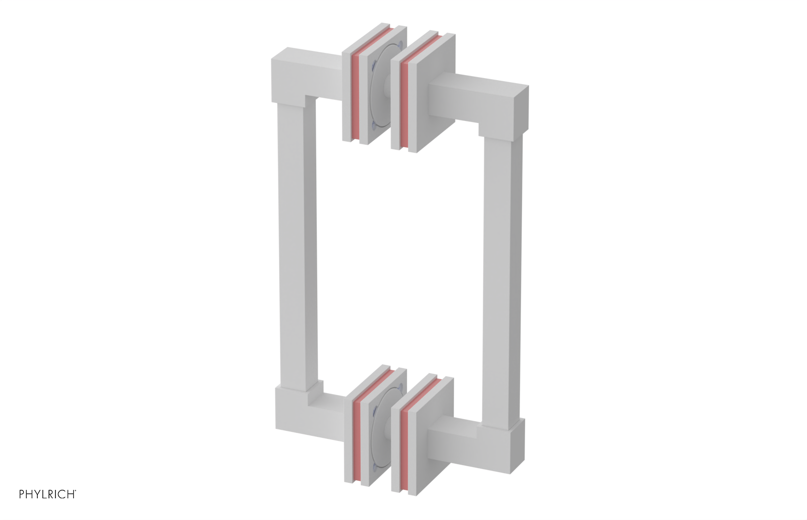 JOLIE - 8" Double Sided Shower Pull with "Pink" Accents 222S-93-08