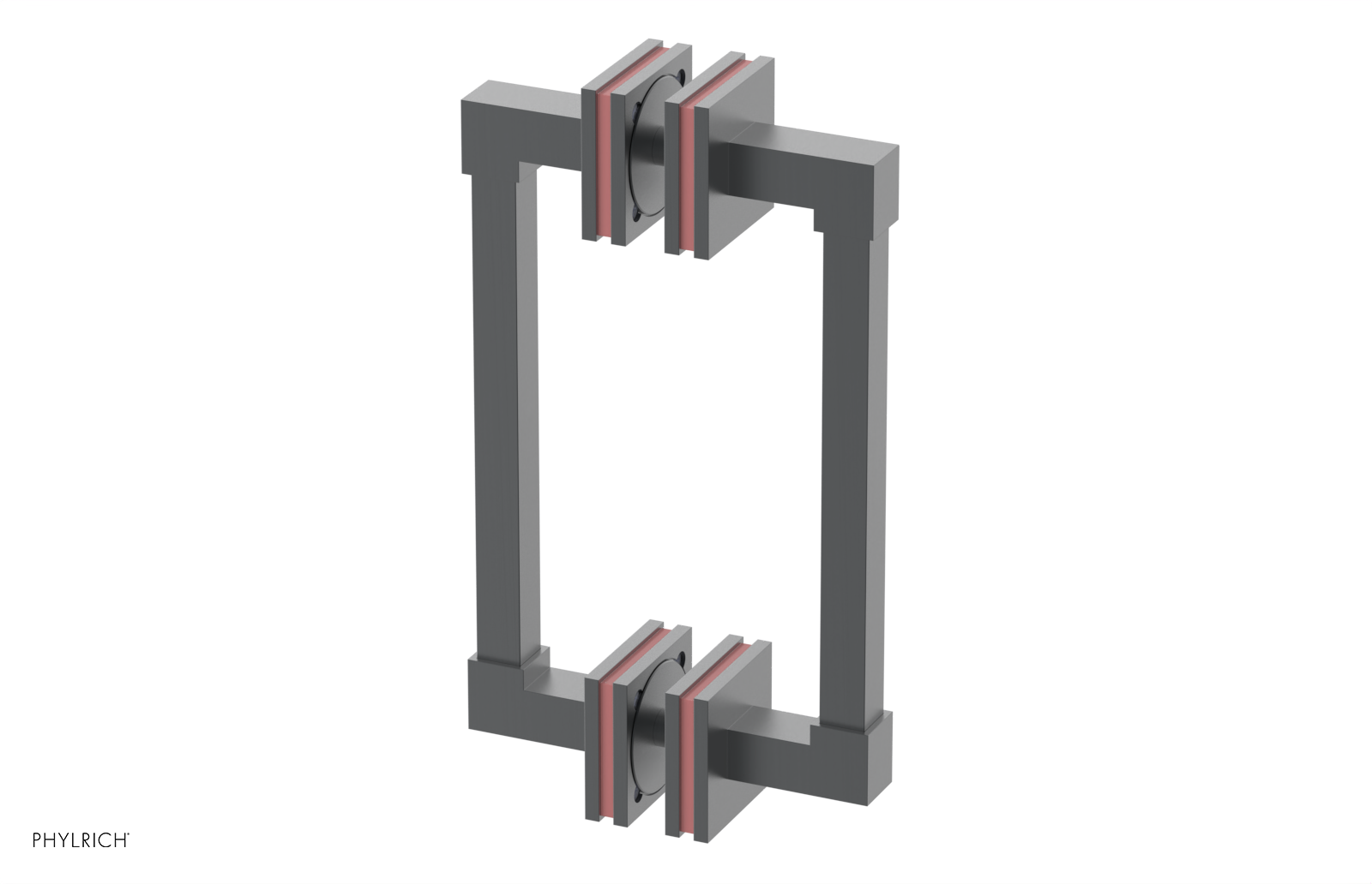 JOLIE - 8" Double Sided Shower Pull with "Pink" Accents 222S-93-08