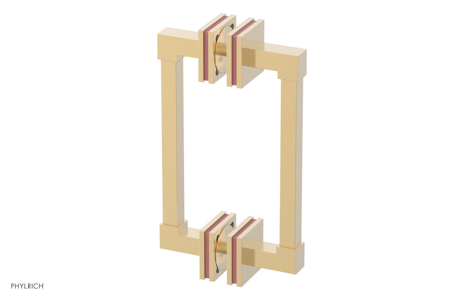 JOLIE - 8" Double Sided Shower Pull with "Pink" Accents 222S-93-08