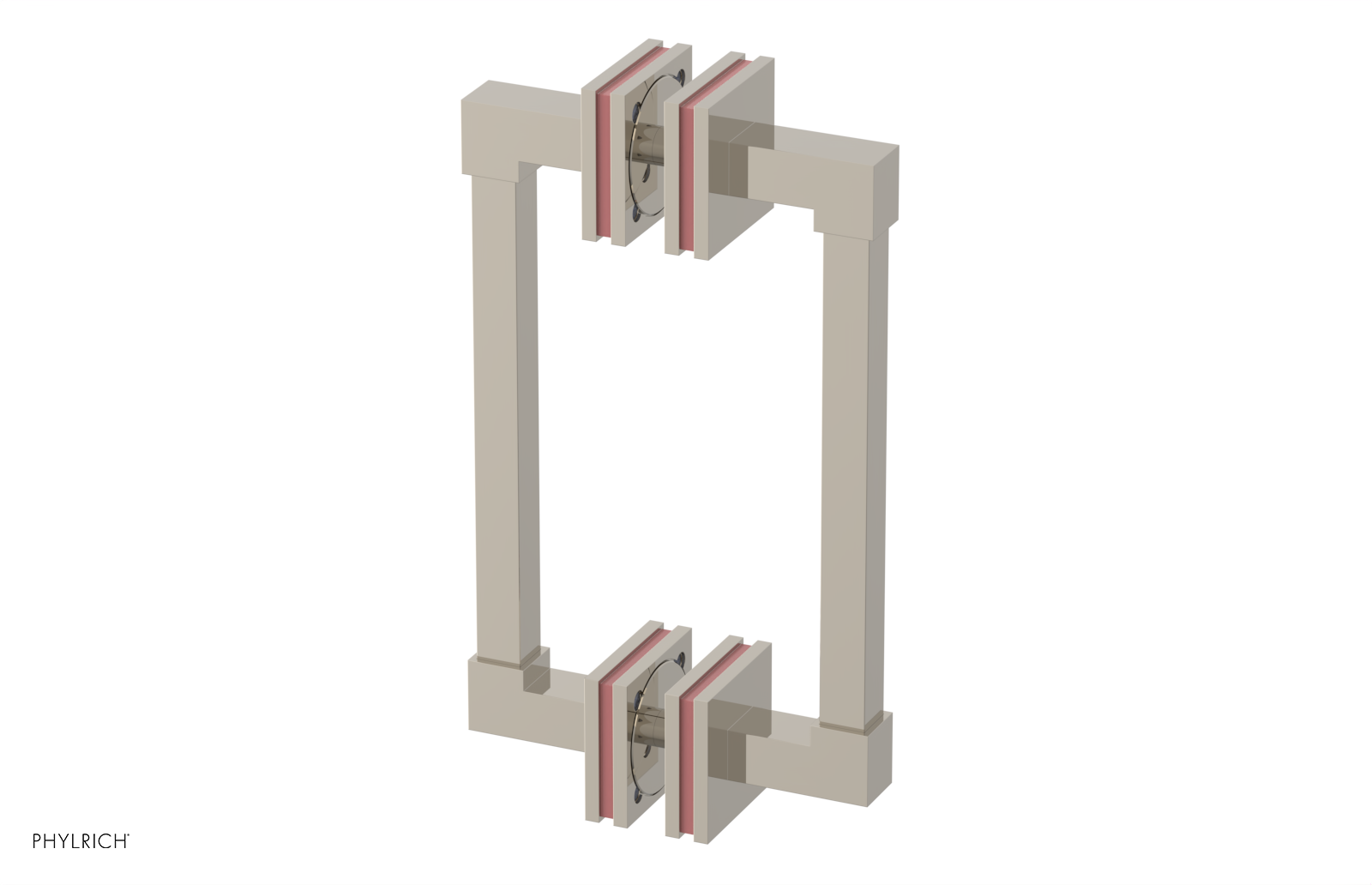 JOLIE - 8" Double Sided Shower Pull with "Pink" Accents 222S-93-08