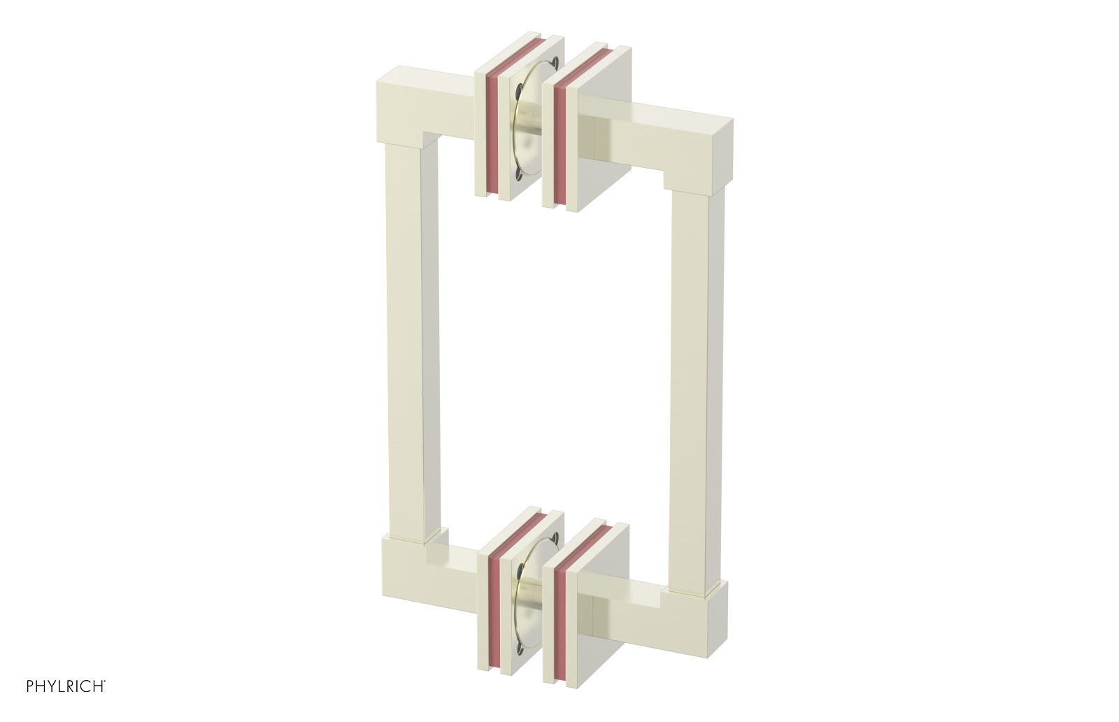 JOLIE - 8" Double Sided Shower Pull with "Pink" Accents 222S-93-08