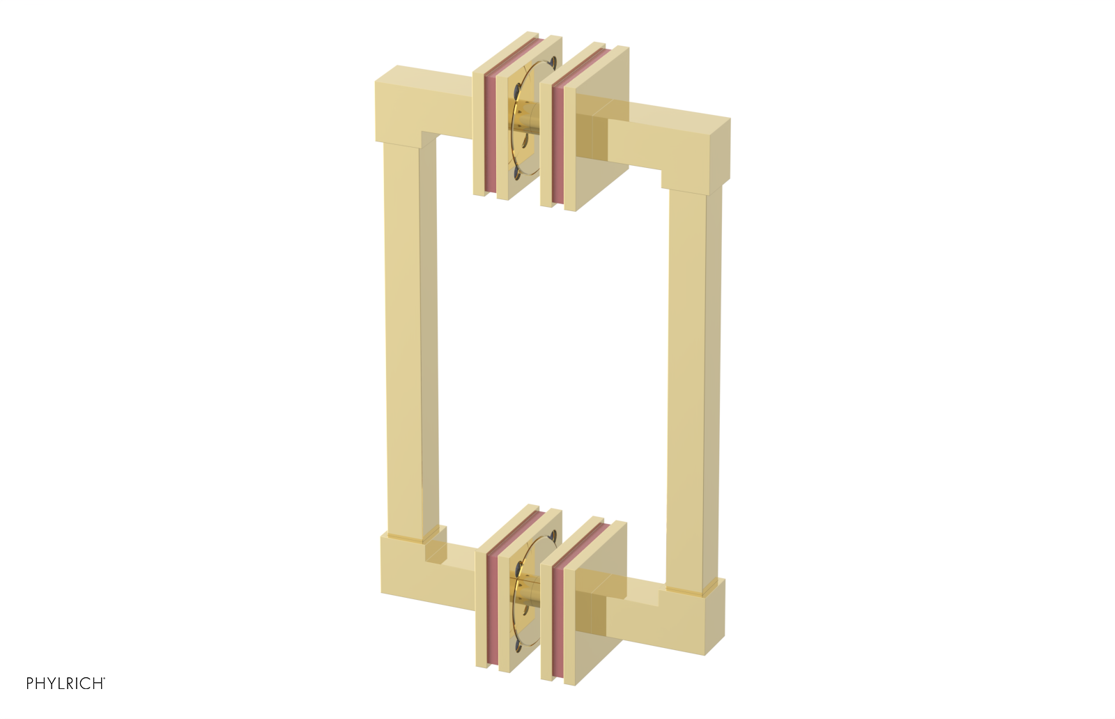 JOLIE - 8" Double Sided Shower Pull with "Pink" Accents 222S-93-08