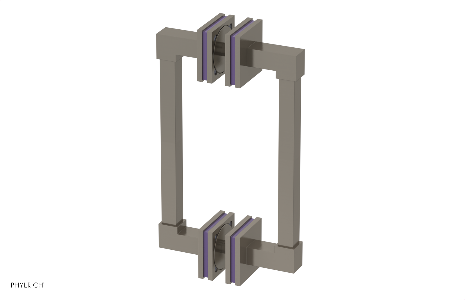 JOLIE - 8" Double Sided Shower Pull with "Purple" Accents 222S-93-08