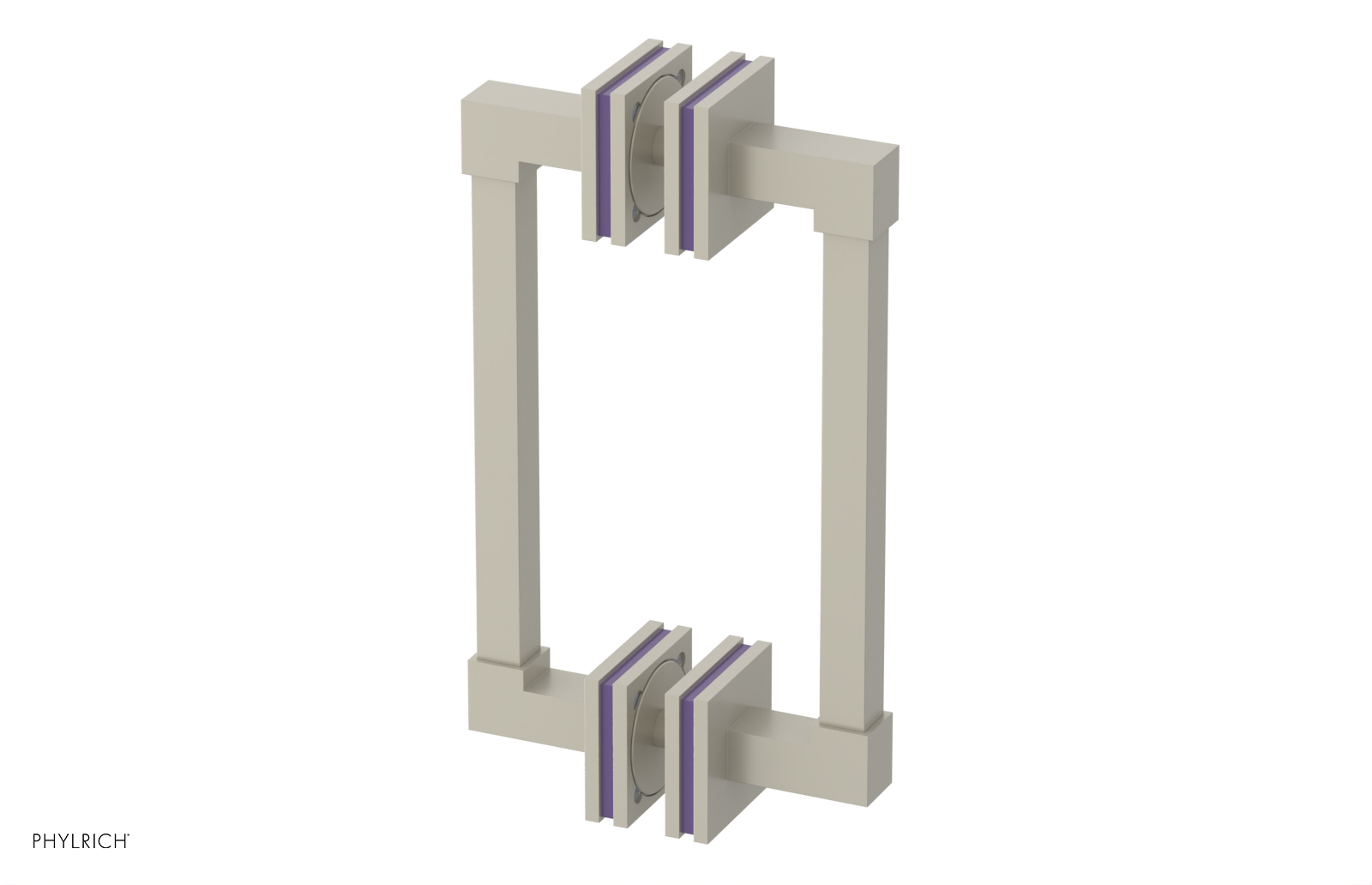 JOLIE - 8" Double Sided Shower Pull with "Purple" Accents 222S-93-08