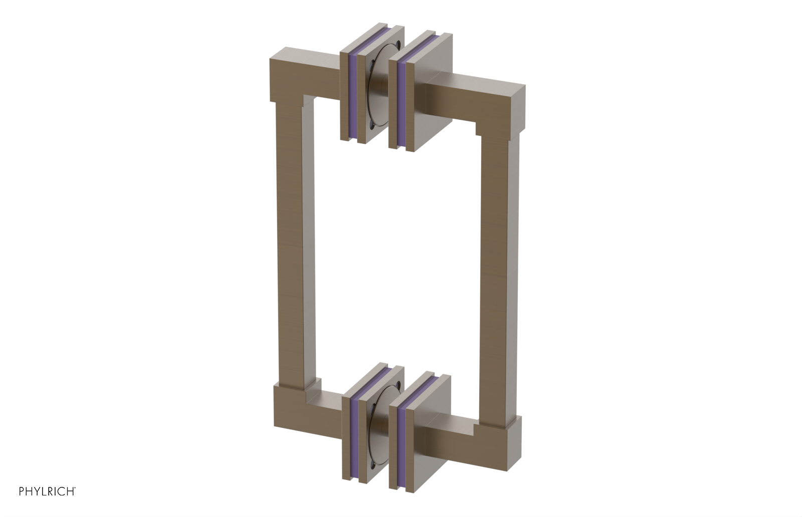 JOLIE - 8" Double Sided Shower Pull with "Purple" Accents 222S-93-08