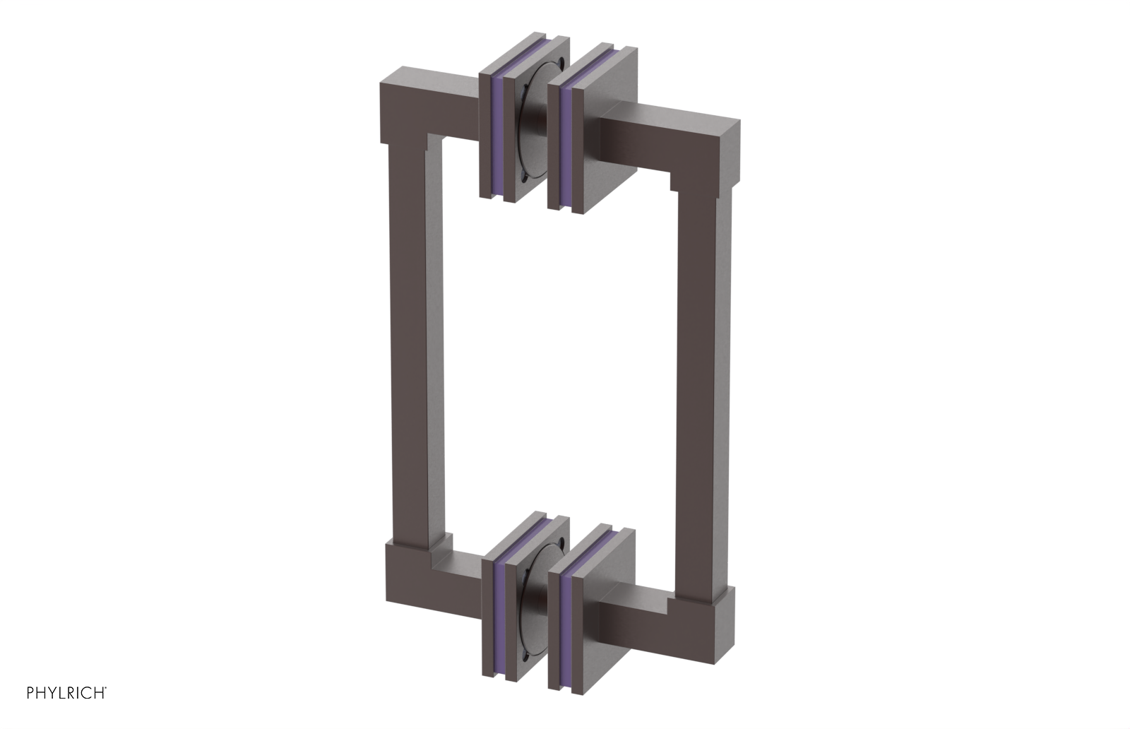 JOLIE - 8" Double Sided Shower Pull with "Purple" Accents 222S-93-08