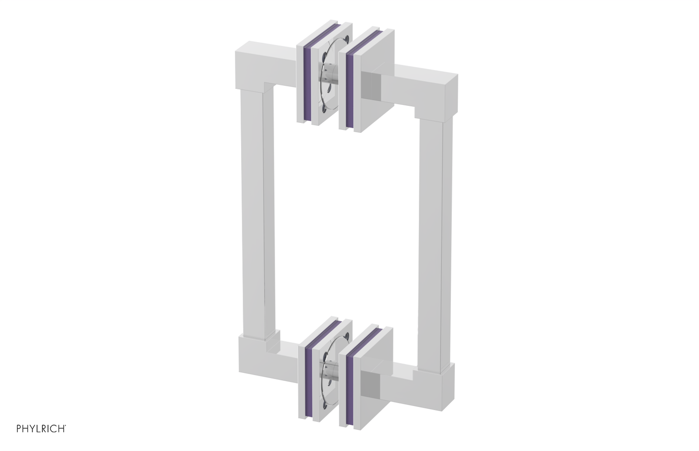 JOLIE - 8" Double Sided Shower Pull with "Purple" Accents 222S-93-08