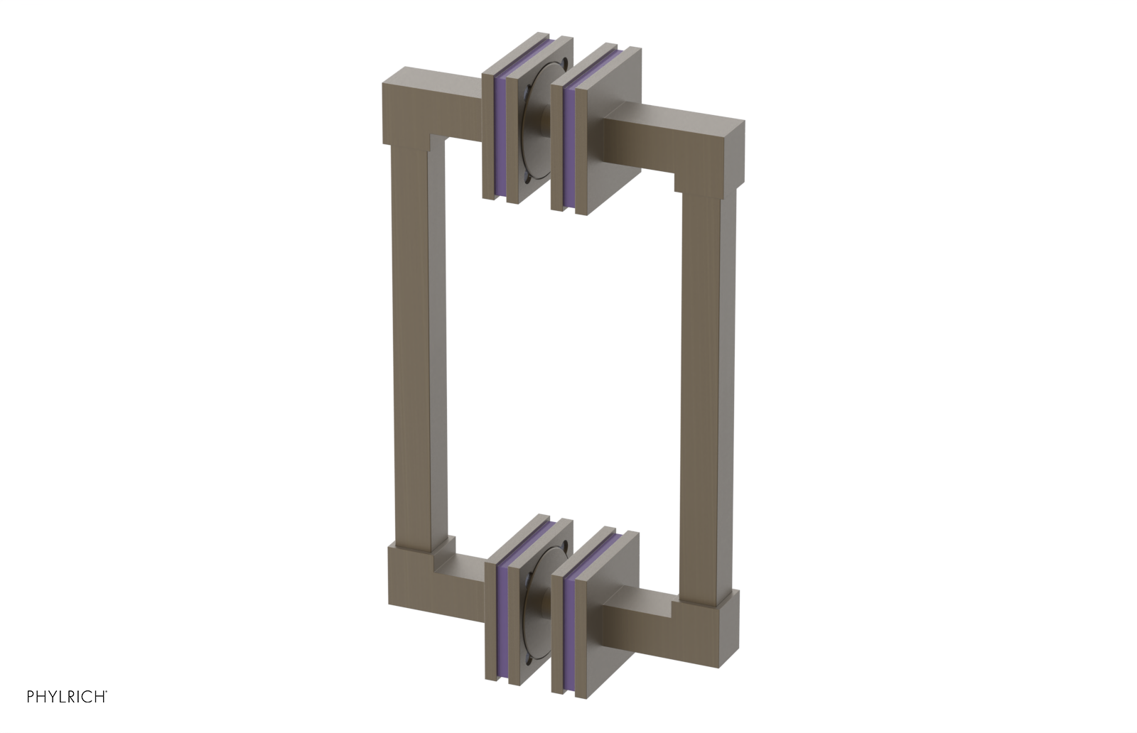 JOLIE - 8" Double Sided Shower Pull with "Purple" Accents 222S-93-08