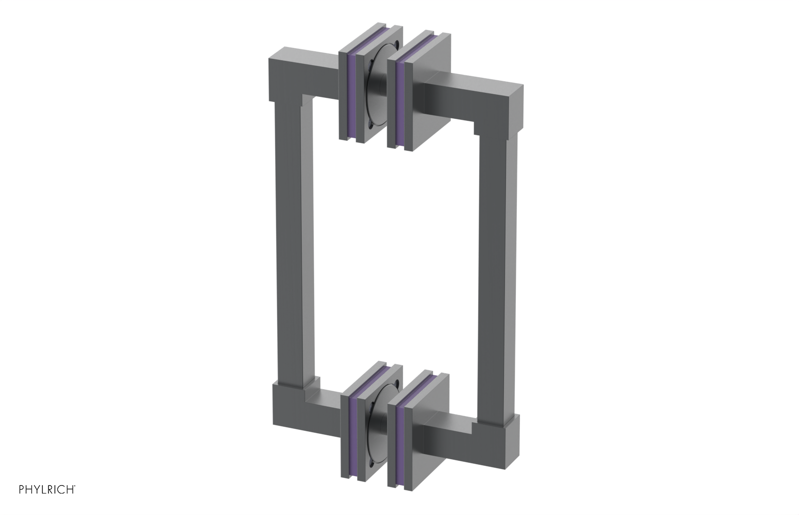 JOLIE - 8" Double Sided Shower Pull with "Purple" Accents 222S-93-08