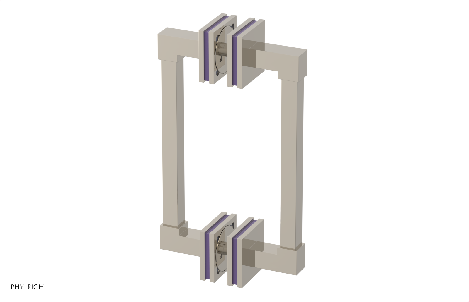 JOLIE - 8" Double Sided Shower Pull with "Purple" Accents 222S-93-08