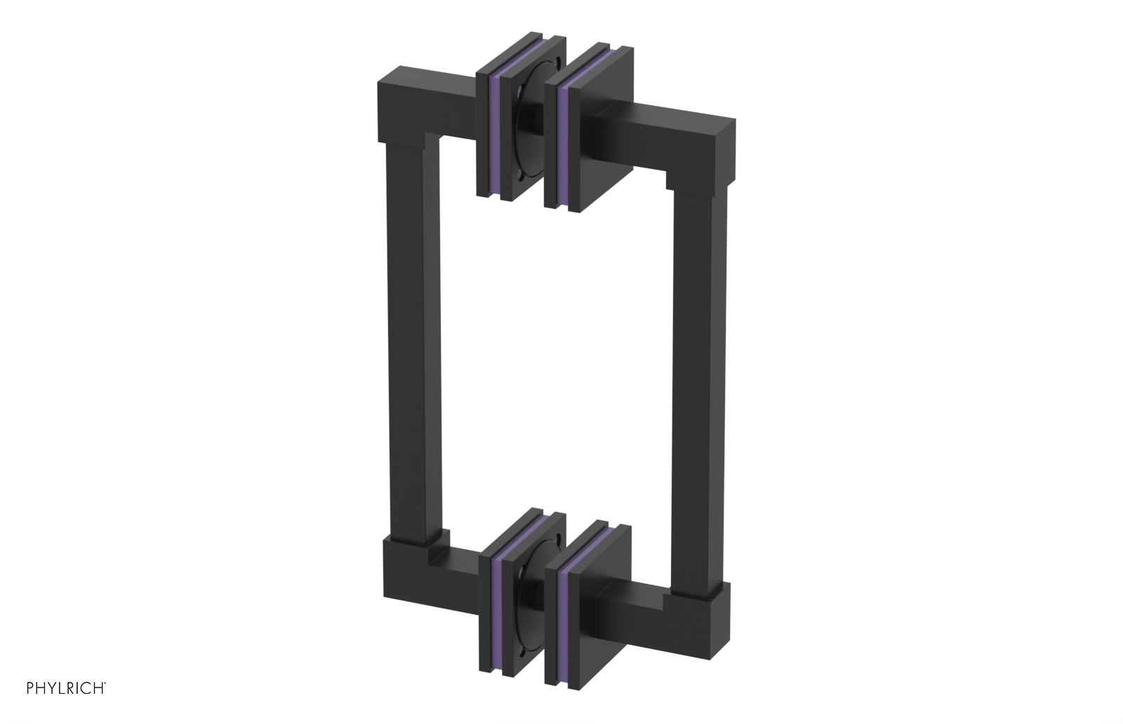 JOLIE - 8" Double Sided Shower Pull with "Purple" Accents 222S-93-08