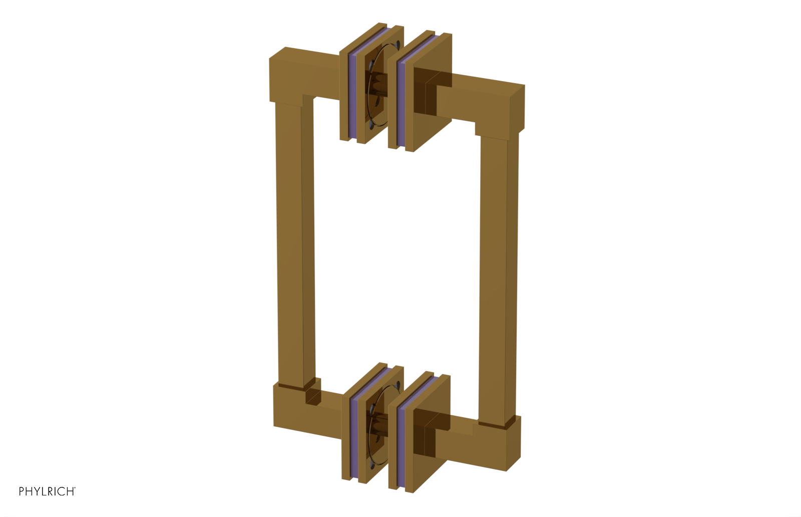 JOLIE - 8" Double Sided Shower Pull with "Purple" Accents 222S-93-08