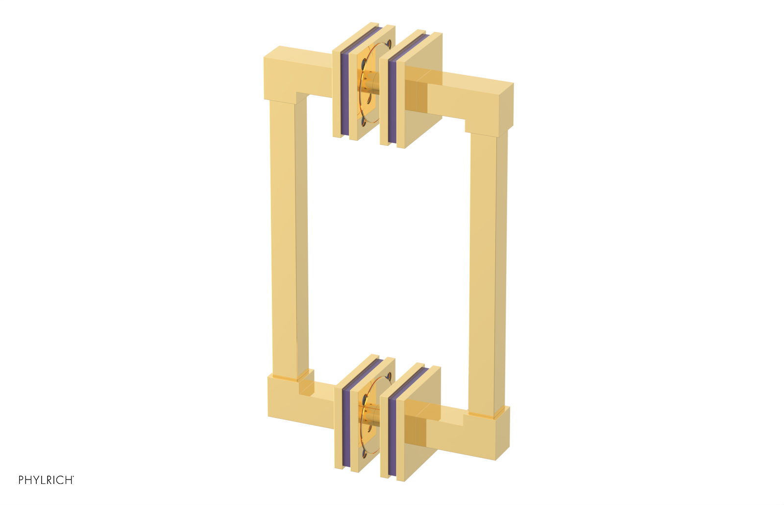 JOLIE - 8" Double Sided Shower Pull with "Purple" Accents 222S-93-08