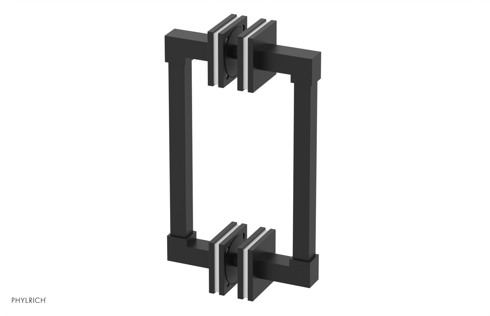 JOLIE - 8" Double Sided Shower Pull with "White" Accents 222S-93-08