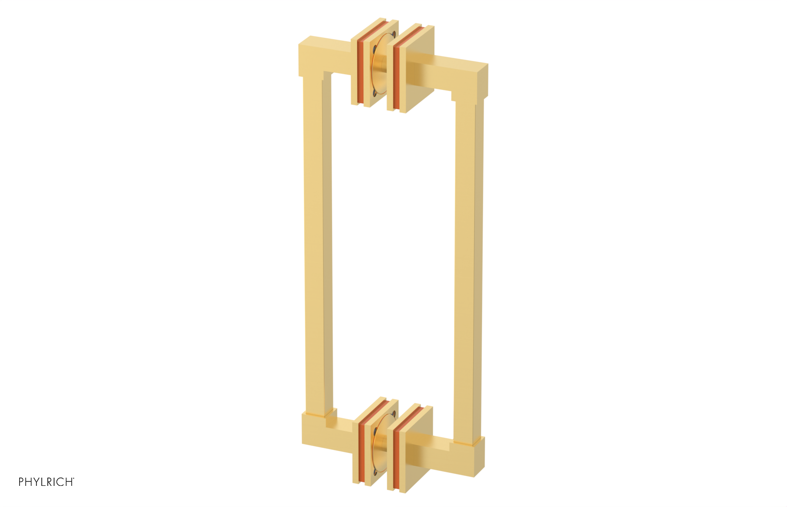 JOLIE - 12" Double Sided Shower Pull with "Orange" Accents 222S-93-12