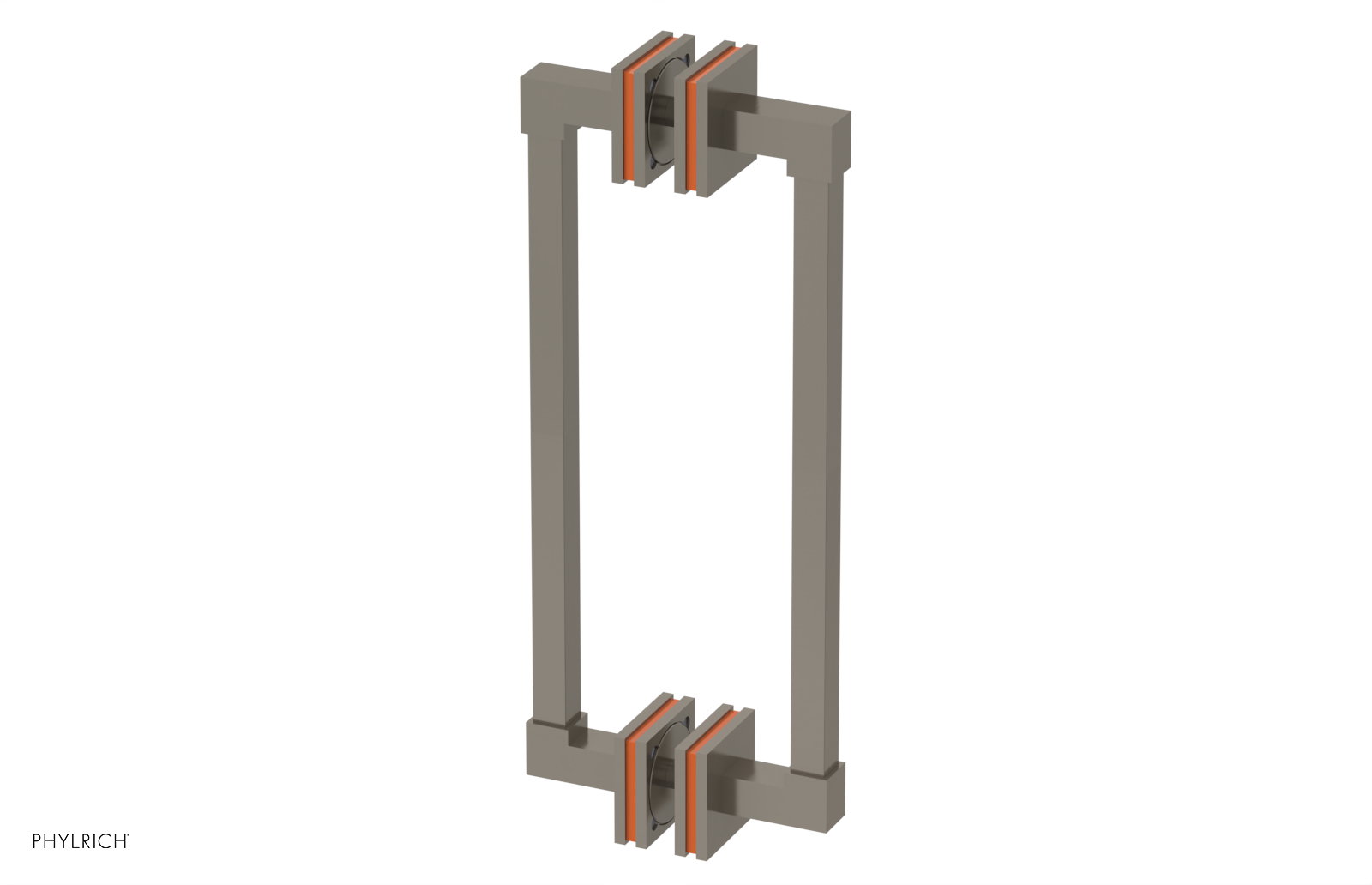 JOLIE - 12" Double Sided Shower Pull with "Orange" Accents 222S-93-12