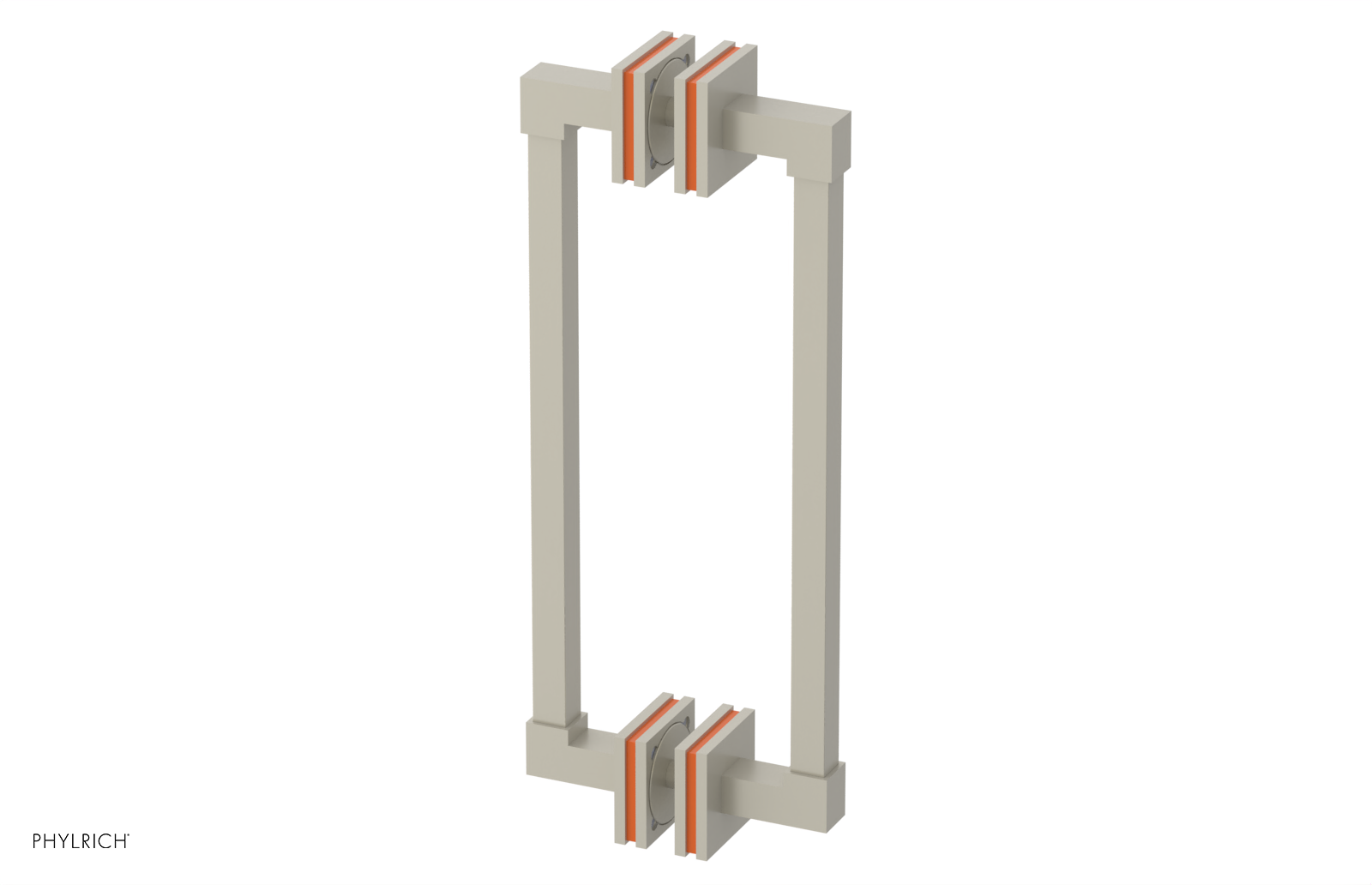 JOLIE - 12" Double Sided Shower Pull with "Orange" Accents 222S-93-12