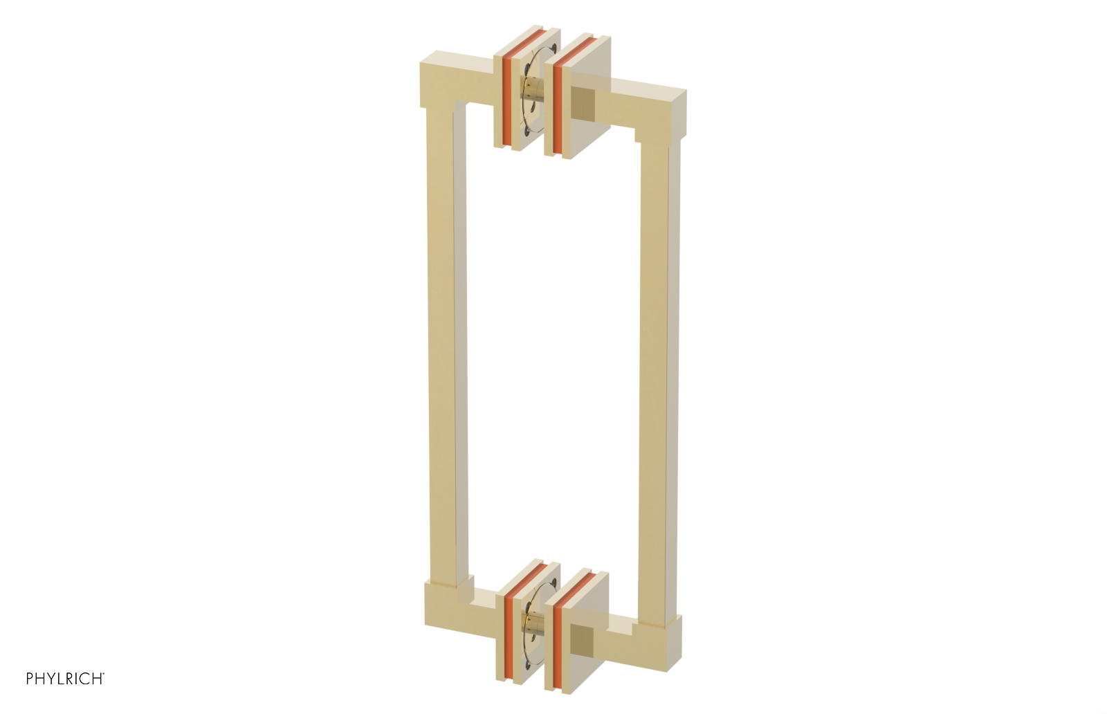 JOLIE - 12" Double Sided Shower Pull with "Orange" Accents 222S-93-12