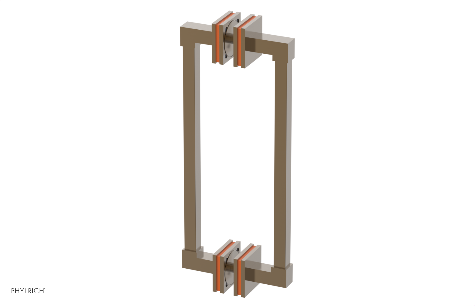 JOLIE - 12" Double Sided Shower Pull with "Orange" Accents 222S-93-12