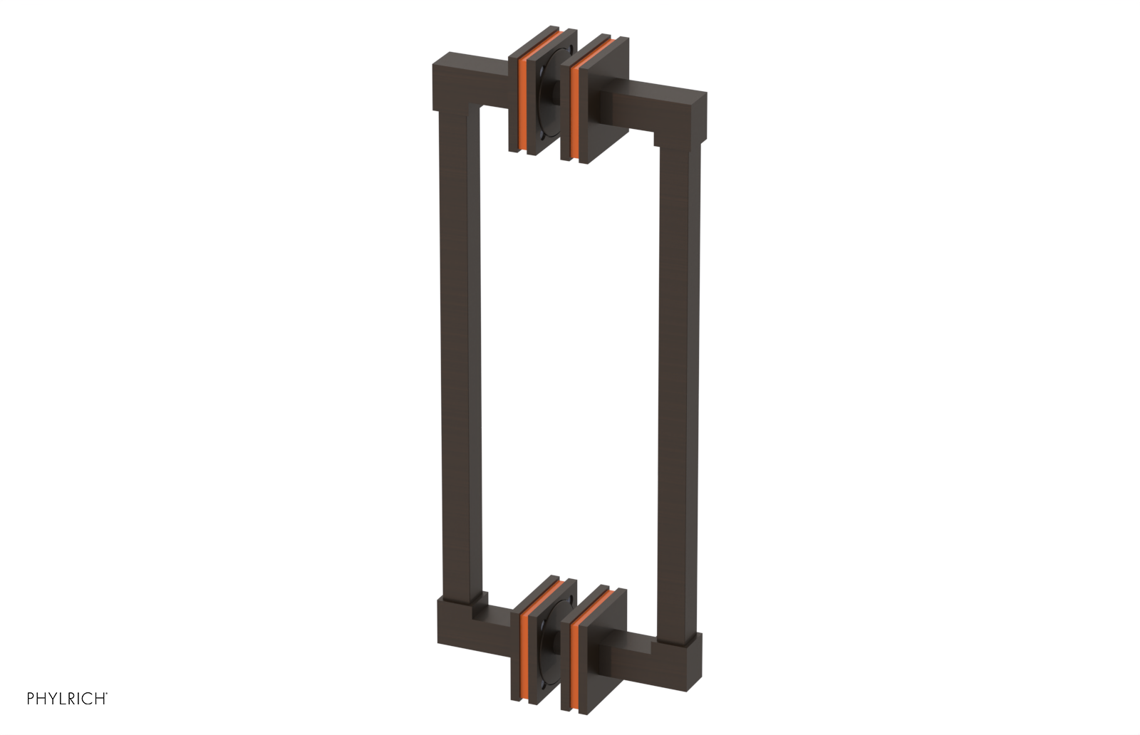 JOLIE - 12" Double Sided Shower Pull with "Orange" Accents 222S-93-12