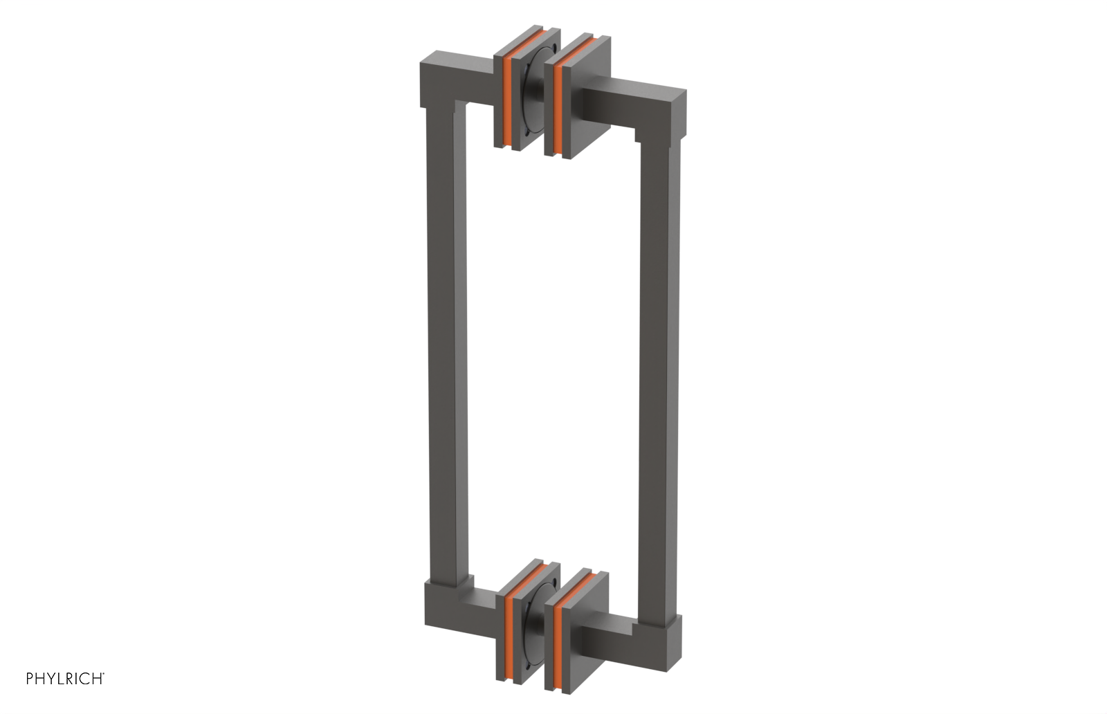 JOLIE - 12" Double Sided Shower Pull with "Orange" Accents 222S-93-12