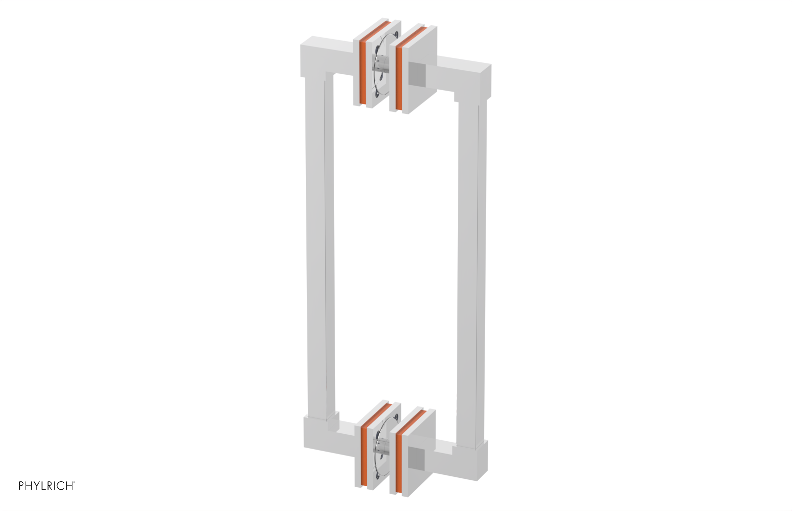 JOLIE - 12" Double Sided Shower Pull with "Orange" Accents 222S-93-12