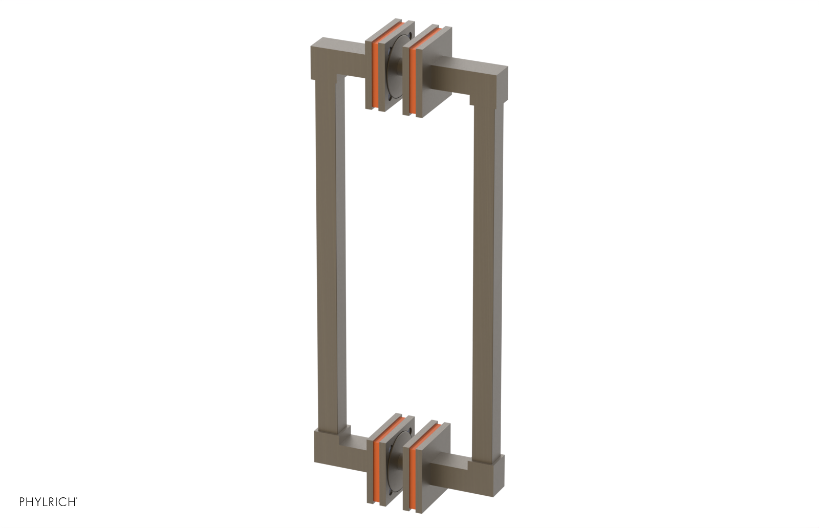 JOLIE - 12" Double Sided Shower Pull with "Orange" Accents 222S-93-12