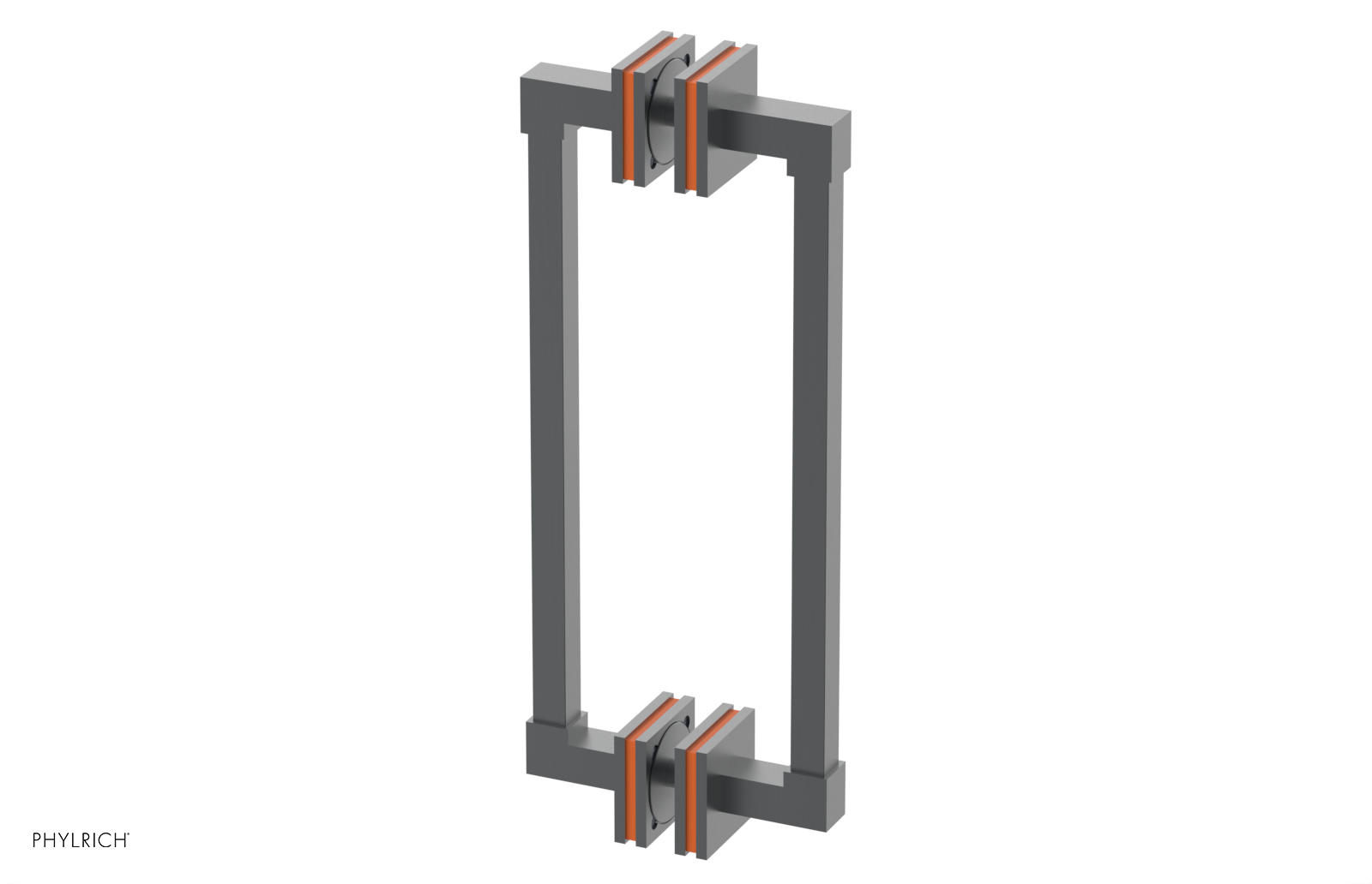 JOLIE - 12" Double Sided Shower Pull with "Orange" Accents 222S-93-12