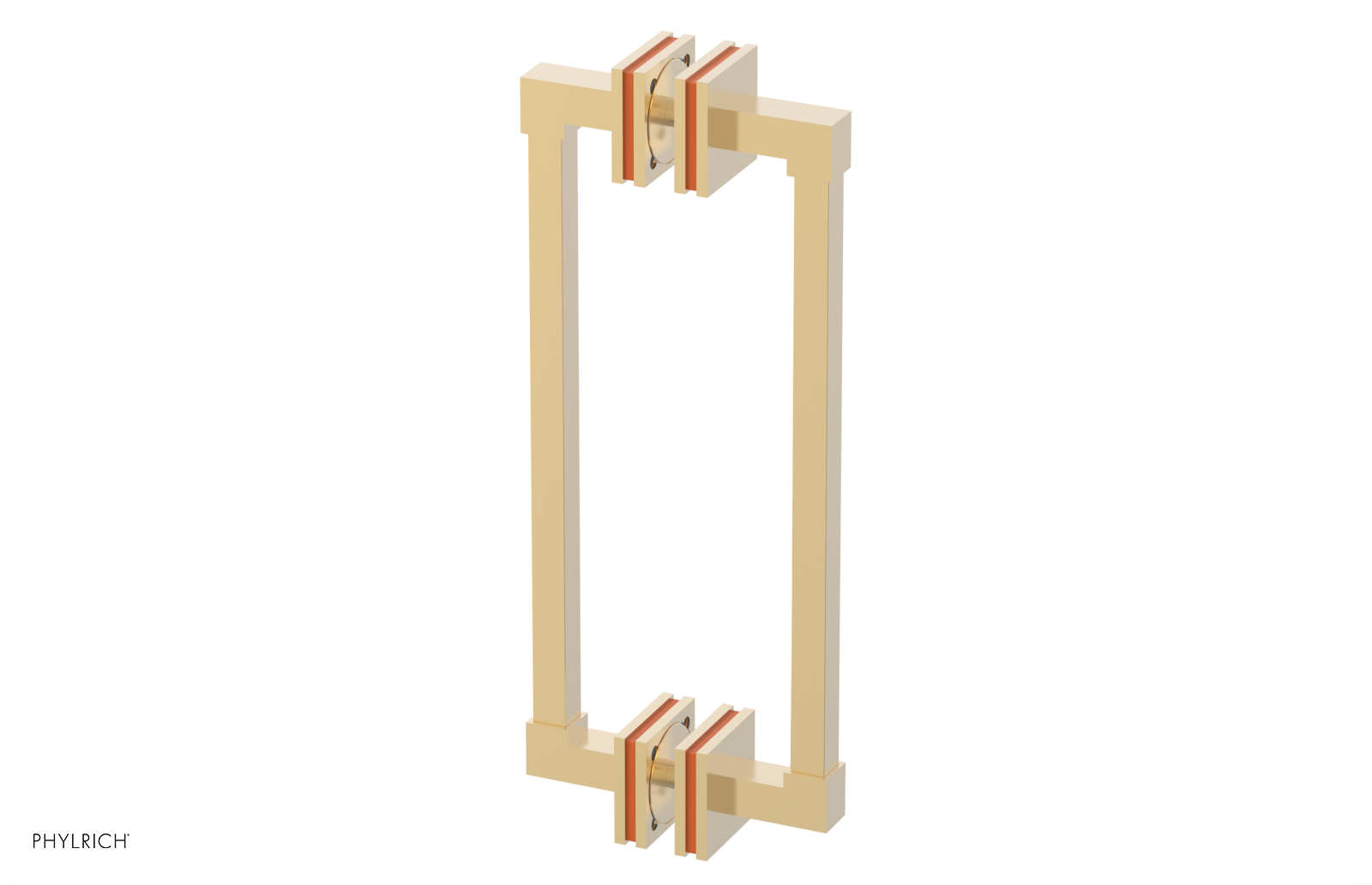 JOLIE - 12" Double Sided Shower Pull with "Orange" Accents 222S-93-12