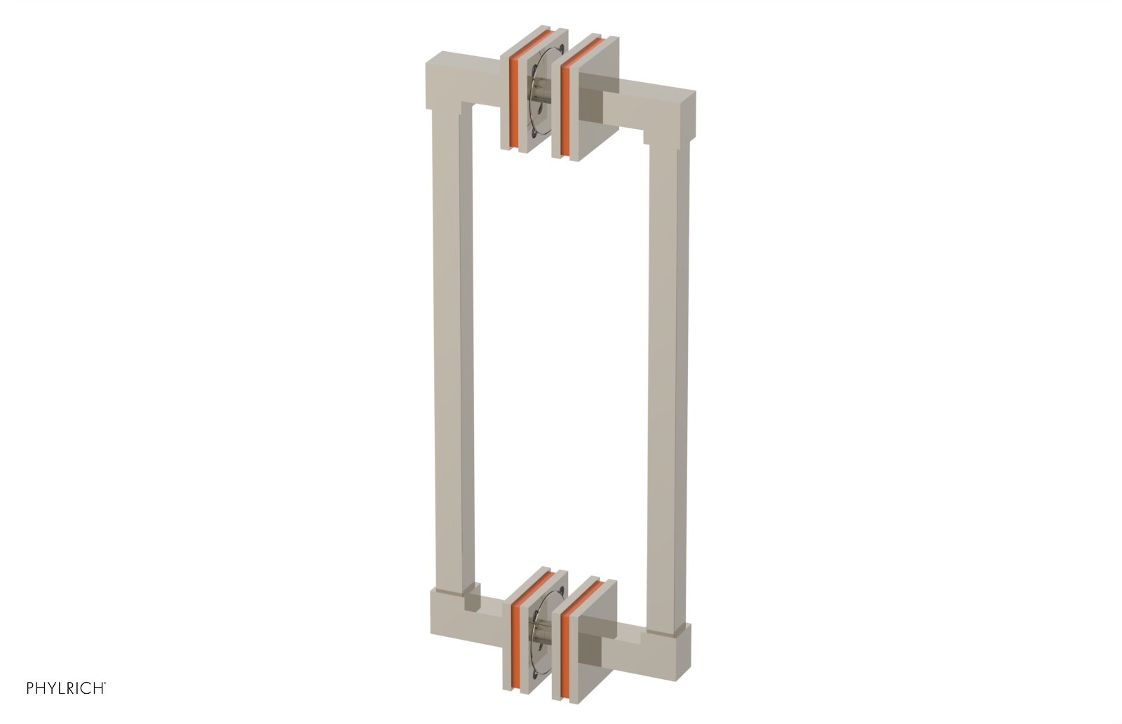 JOLIE - 12" Double Sided Shower Pull with "Orange" Accents 222S-93-12