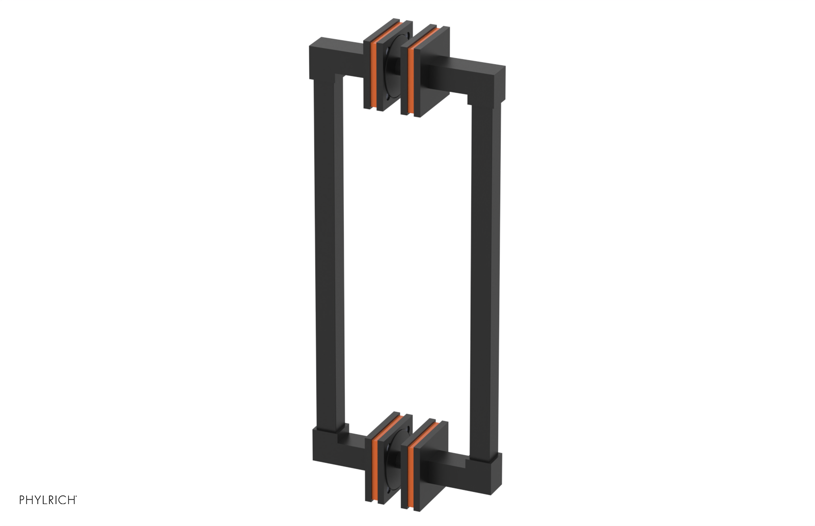 JOLIE - 12" Double Sided Shower Pull with "Orange" Accents 222S-93-12