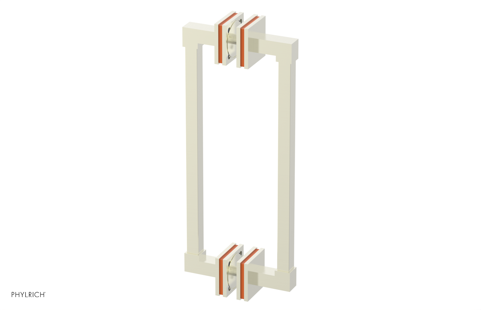 JOLIE - 12" Double Sided Shower Pull with "Orange" Accents 222S-93-12